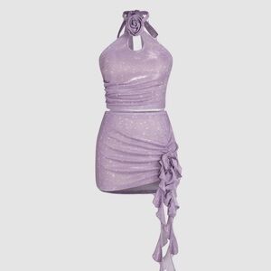 Lavender Halter Mini Dress